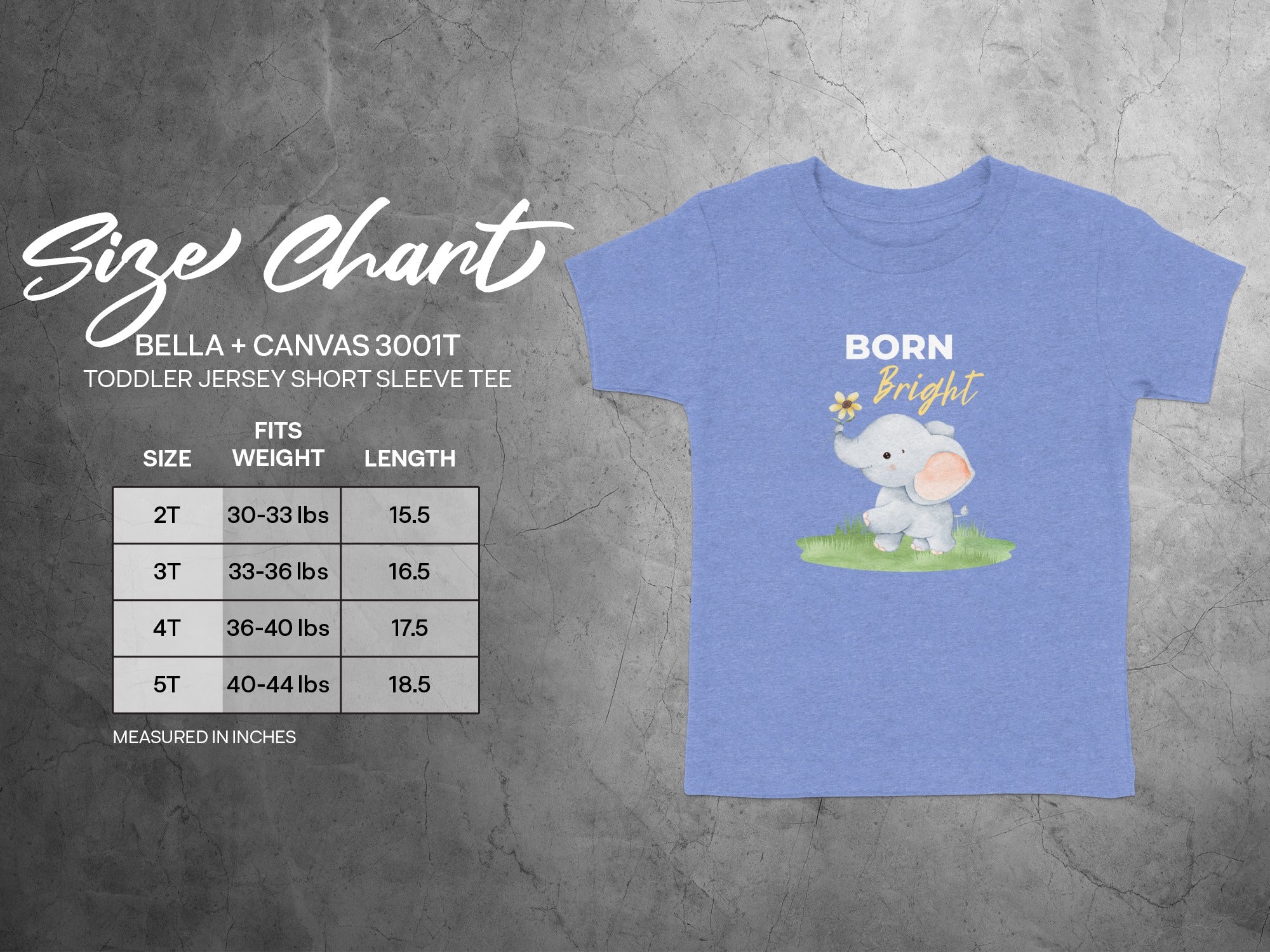 Born Bright Elephant Toddler Jersey Short Sleeve Tee