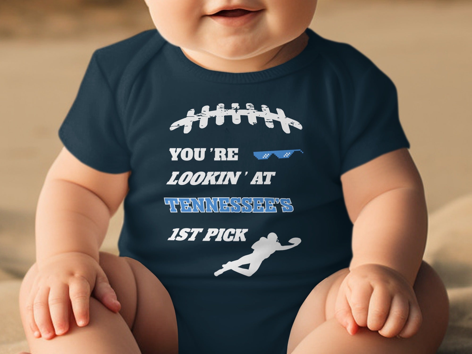 Lookin' At Tennessee's 1st Pick Baby Onesie NFL Fan Apparel