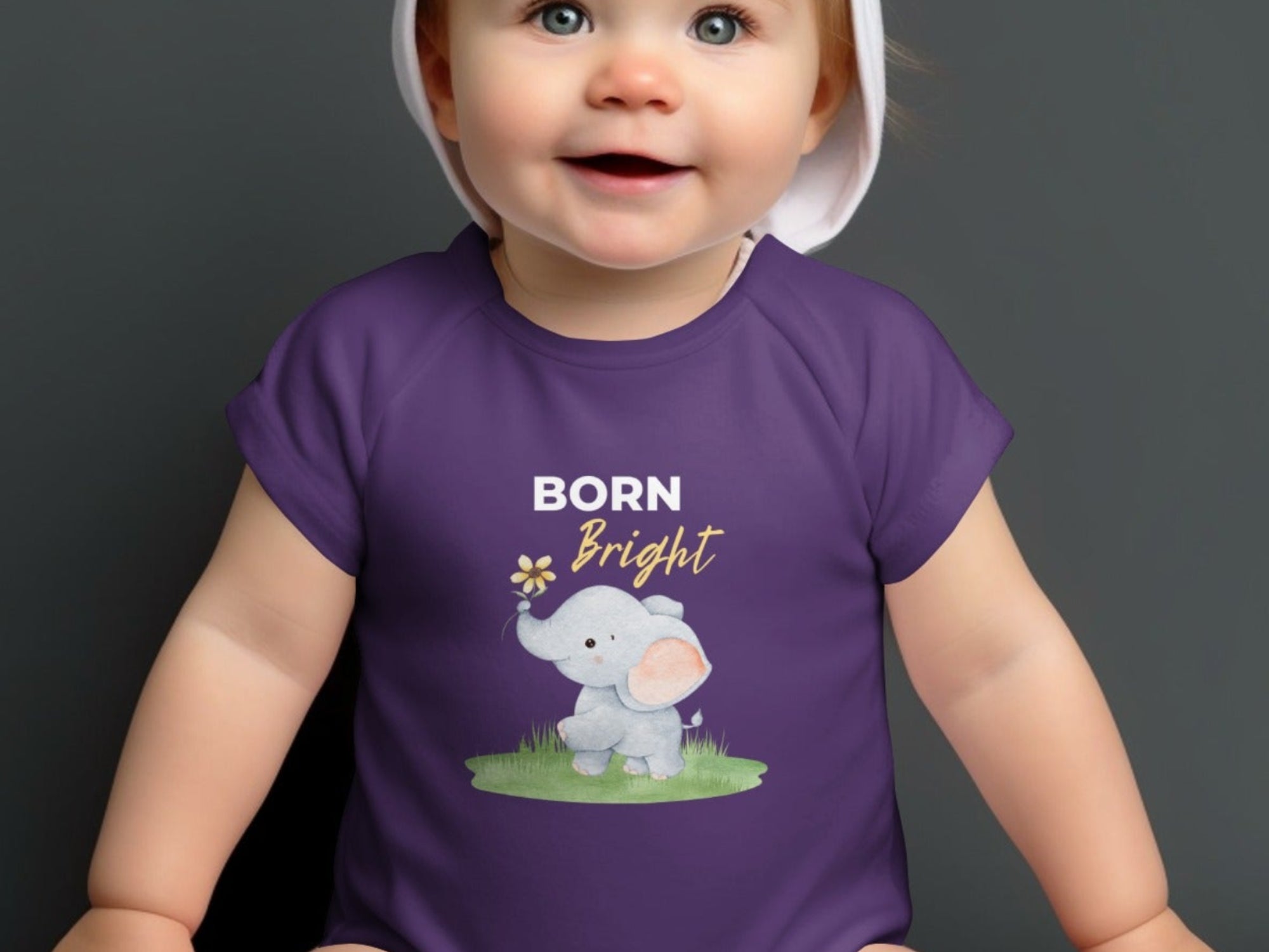 Born Bright Cute Elephant Baby Onesie