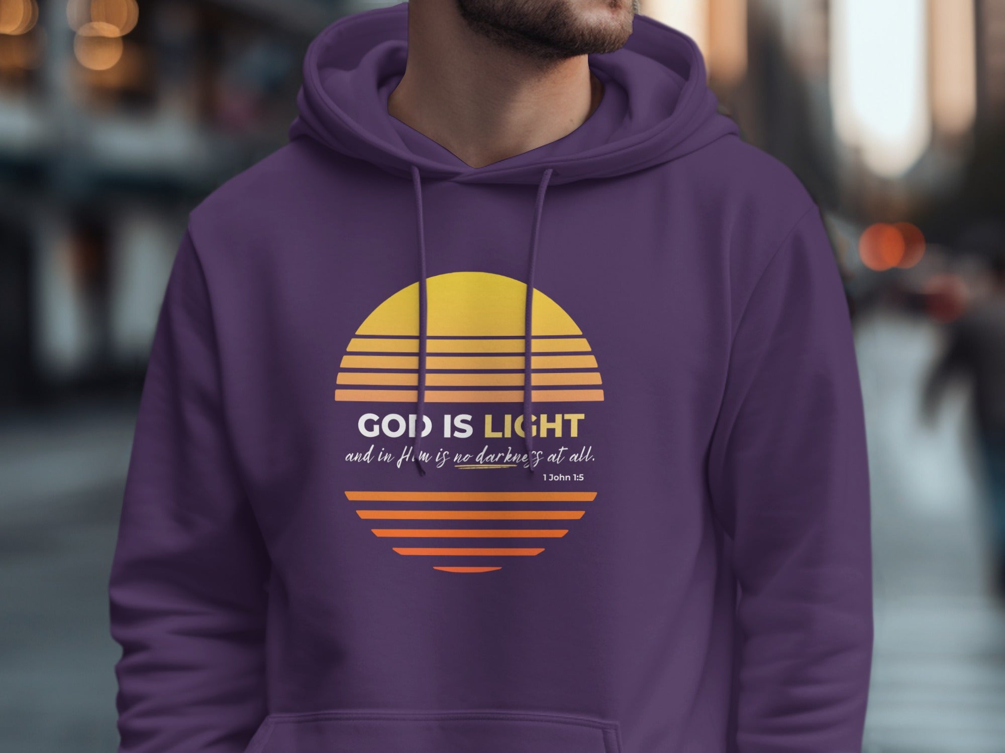 God Is Light Sunset Bible Verse 1 John 1:5 Hoodie product type