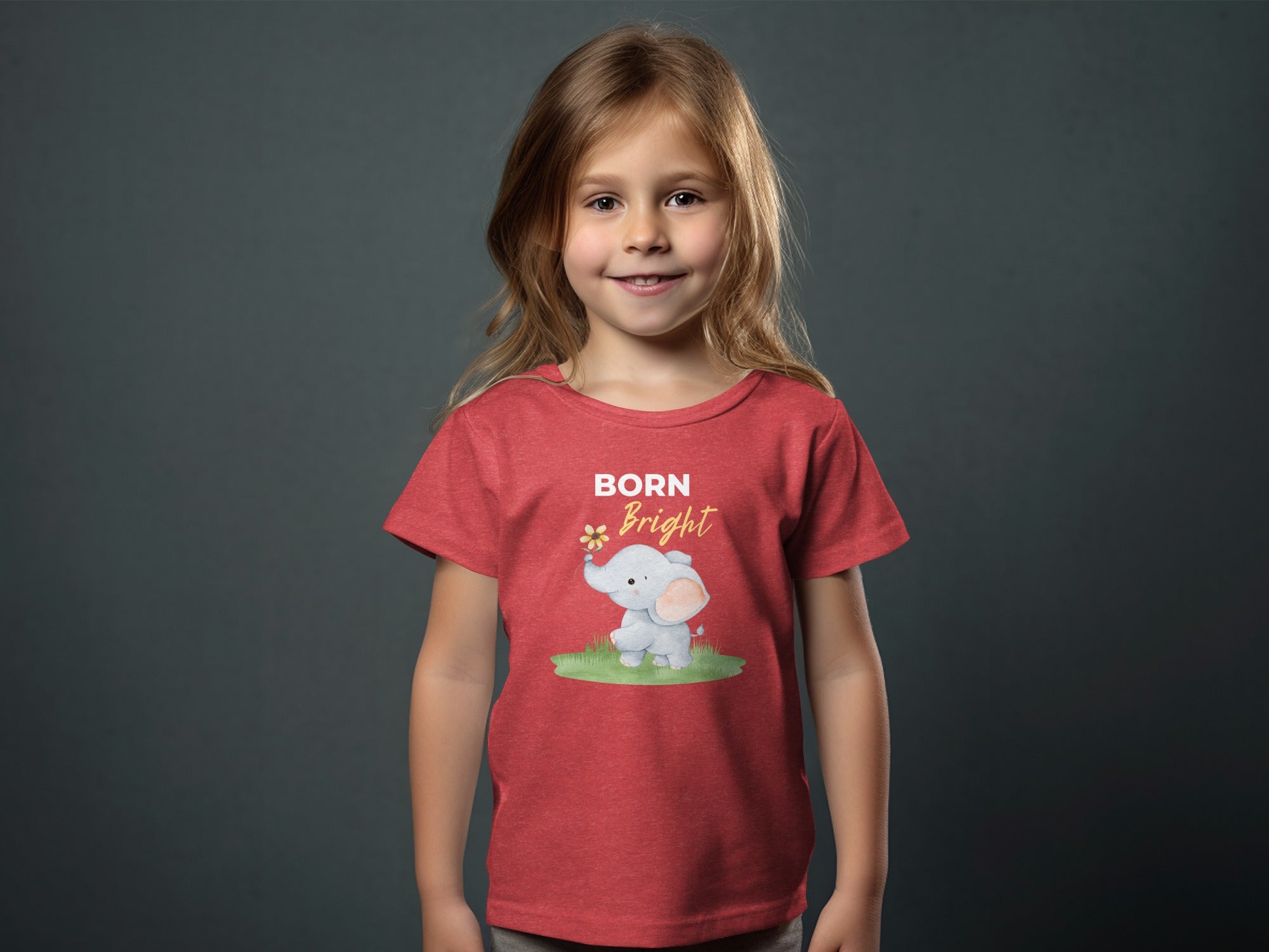 Adorable Born Bright Elephants Kid's T-shirt Product